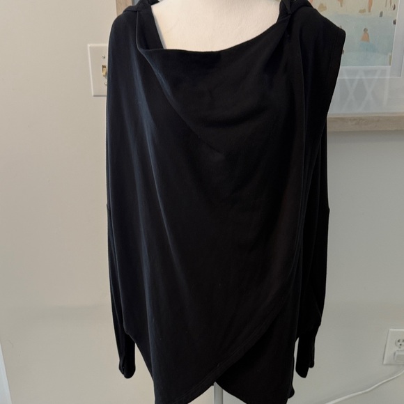 Athleta Tops - Athleta Black Hoodie Wrap Sweatshirt Size XL